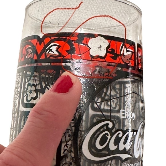 RARE-1 Vintage Coca-~Cola Glass Tiffany Style Stained, PRICE IS FOR ONE GLASS - Picture 11 of 17